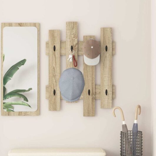 Wall-Mounted Coat Rack Wall-mounted Sonoma oak 60 x 3 x 82 cm vidaXL