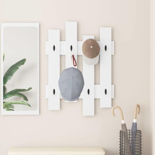 Wall-Mounted Coat Rack White 60 x 3 x 82 cm Engineered wood Vidaxl