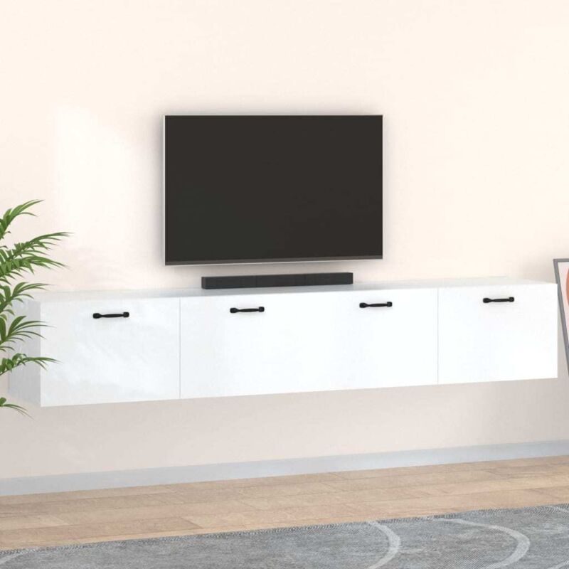 vidaXL Wall Cabinets 2 pcs White 100x36.5x35 cm Engineered Wood
