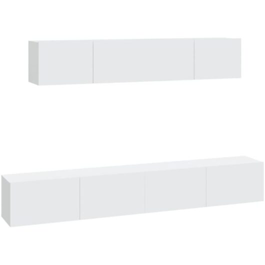 4 Piece TV Cabinet Set White Engineered Wood vidaXL