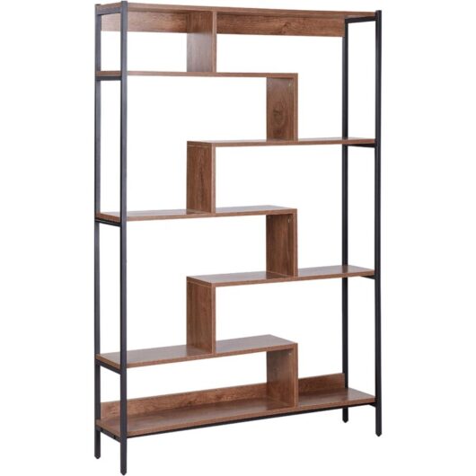 6 Tier Shelving Unit DAVEN 180 cm Brown