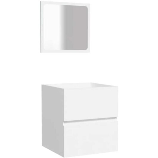 Bathroom Cabinet with Mirror White Engineered Wood Vidaxl
