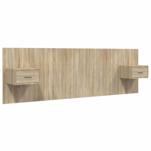Bed Headboard with Cabinets Sonoma Oak Engineered Wood Vidaxl