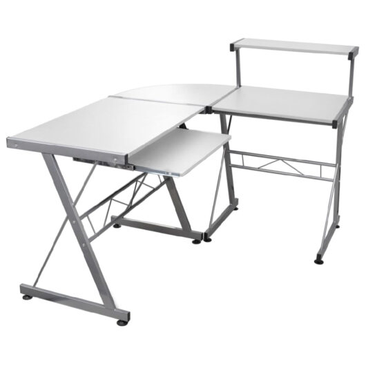 Boulder Wooden Corner Computer Desk In White