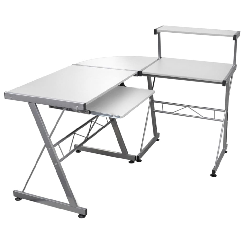 Boulder Wooden Corner Computer Desk In White