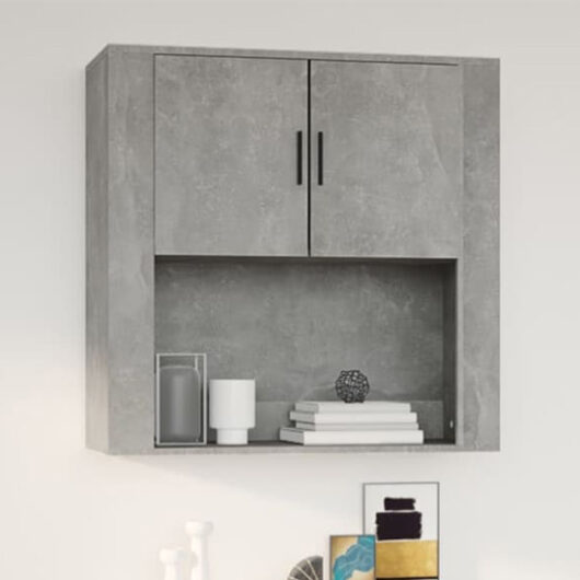 Sarnia Wall Storage Cabinet With 2 Doors In Concrete Effect