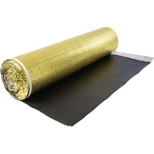 VEVOR Floor Underlayment 18.6 m²/Roll, 3 mm Thick Flooring Padding with Tape & Vapor Barrier, Heavy Duty EPE Foam with Gold PE, Soundproofing and