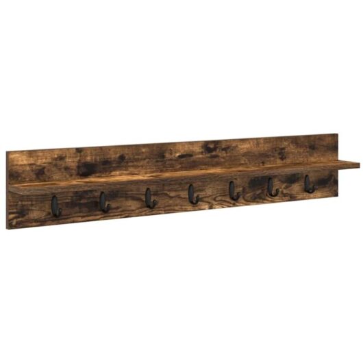 Vidaxl - Wall-Mounted Coat Rack with Shelf Smoked oak 100 x 10.5 x 18 cm