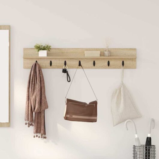 Vidaxl - Wall-Mounted Coat Rack with Shelf Sonoma oak 100 x 10.5 x 18 cm