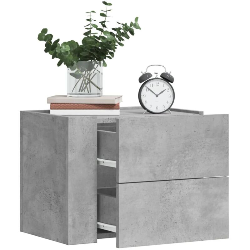 Vidaxl - Wall-mounted Bedside Cabinets 2 pcs Concrete Grey 45x30x35 cm