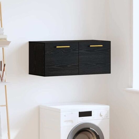 Wall Cabinet Black oak 80 x 36.5 x 35 cm Engineered wood Vidaxl