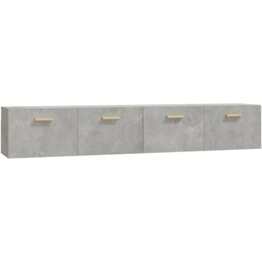 Wall Cabinets 2 pcs Concrete Grey 100x36.5x35 cm Engineered Wood vidaXL