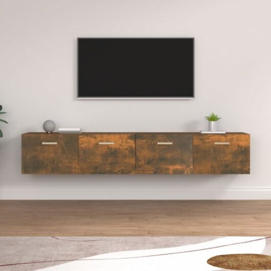 Wall Cabinets 2 pcs Smoked Oak 100x36.5x35 cm Engineered Wood vidaXL