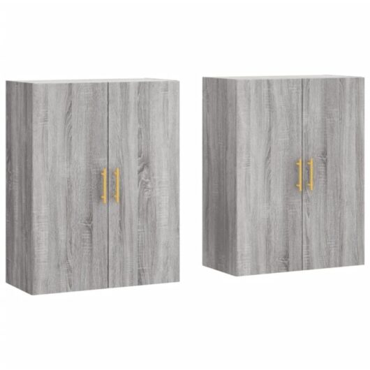 Wall Mounted Cabinets 2 pcs Grey Sonoma 69.5x34x90 cm Vidaxl