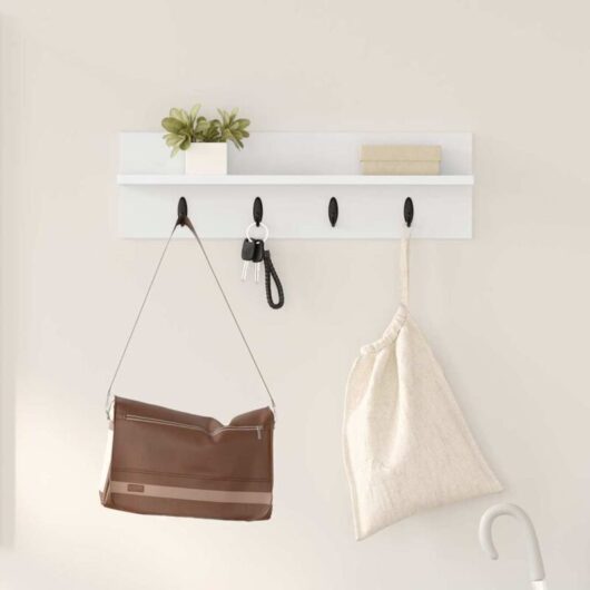 Wall-Mounted Coat Rack White 60 x 10.5 x 18 cm Engineered wood Vidaxl