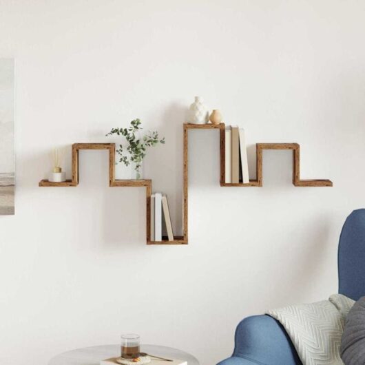 Wall Shelf Old wood 104.5 x 10 x 43 cm Engineered Wood Vidaxl