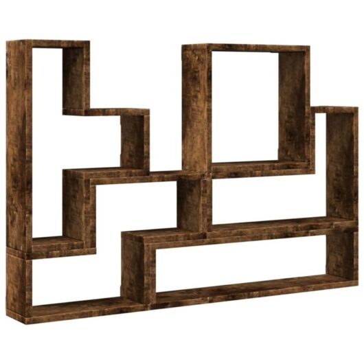 Wall Shelf Smoked Oak 96x12x64 cm Engineered Wood Vidaxl