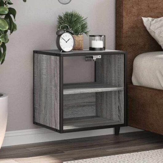 Wall-mounted Bedside Cabinet Grey Sonoma 40x31x39.5 cm vidaXL