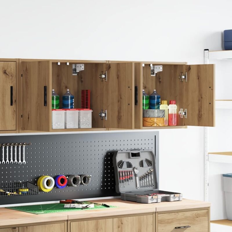 Garage Wall Cabinets 2 pcs Artisan Oak Engineered Wood Vidaxl