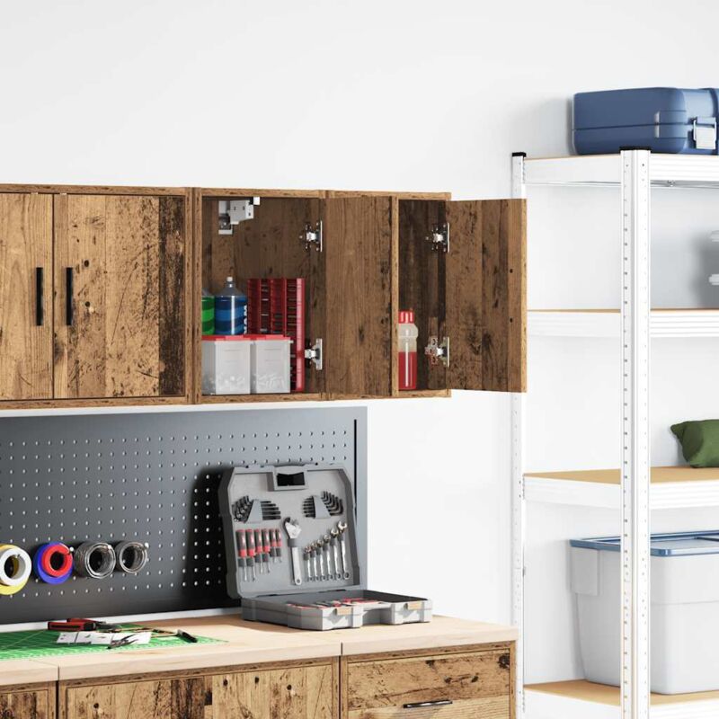 Garage Wall Cabinets 2 pcs Old Wood Engineered Wood Vidaxl