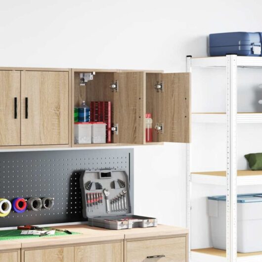 Garage Wall Cabinets 2 pcs Sonoma Oak Engineered Wood Vidaxl