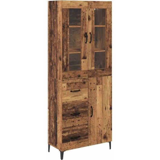 Highboard Old Wood 69.5 x 34 x 180 cm Engineered Wood vidaXL