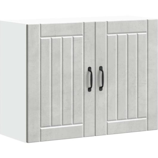 Kitchen Wall Cabinet Lucca Concrete Grey Engineered Wood Vidaxl