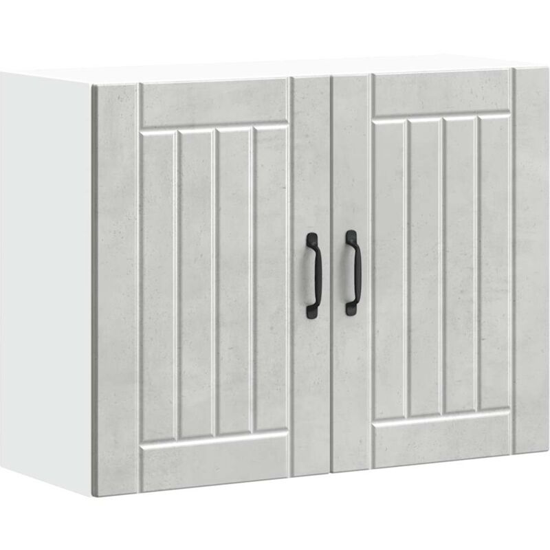 Kitchen Wall Cabinet Lucca Concrete Grey Engineered Wood Vidaxl