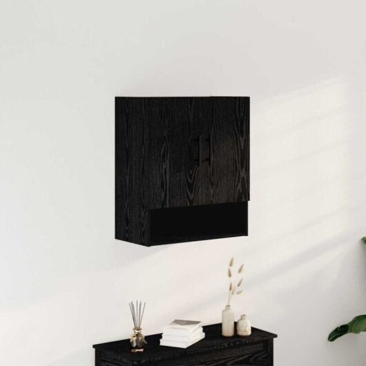 Wall Cabinet Black oak 60 x 31 x 70 cm Engineered Wood Vidaxl