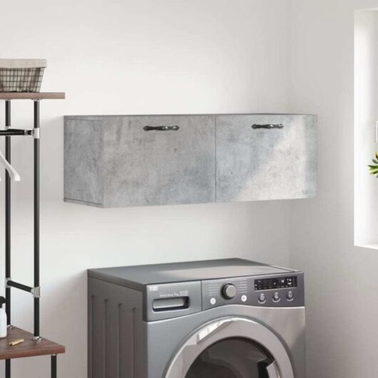 Wall Cabinet Concrete Grey 100x36.5x35 cm Engineered Wood Vidaxl