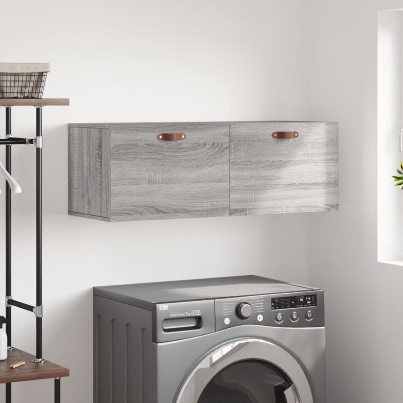 Wall Cabinet Grey Sonoma 100x36.5x35 cm Engineered Wood Vidaxl