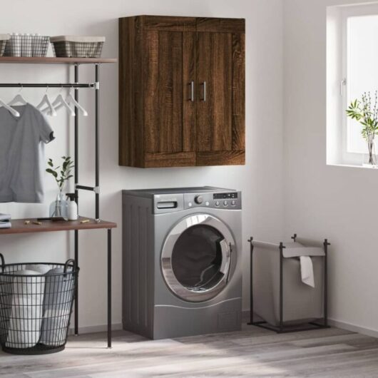 Wall Mounted Cabinet Brown Oak 69.5x34x90 cm Engineered Wood Vidaxl