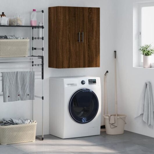 Wall Mounted Cabinet Brown Oak 69.5x34x90 cm Vidaxl