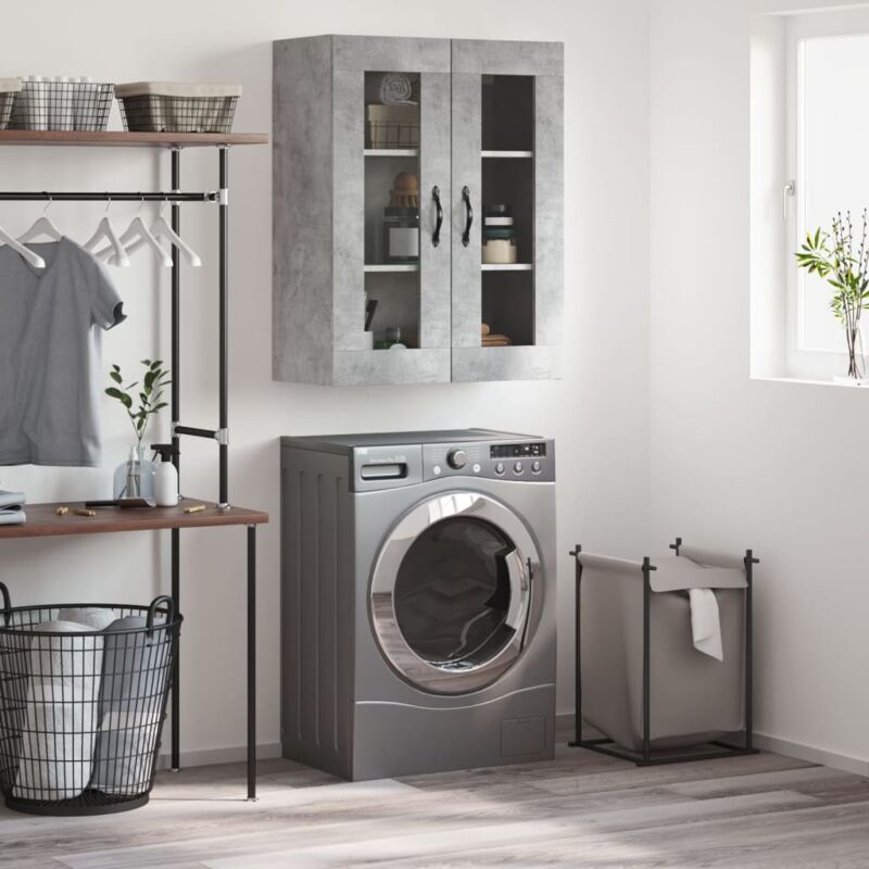 Wall Mounted Cabinet Concrete Grey 69.5x34x90 cm Engineered Wood Vidaxl