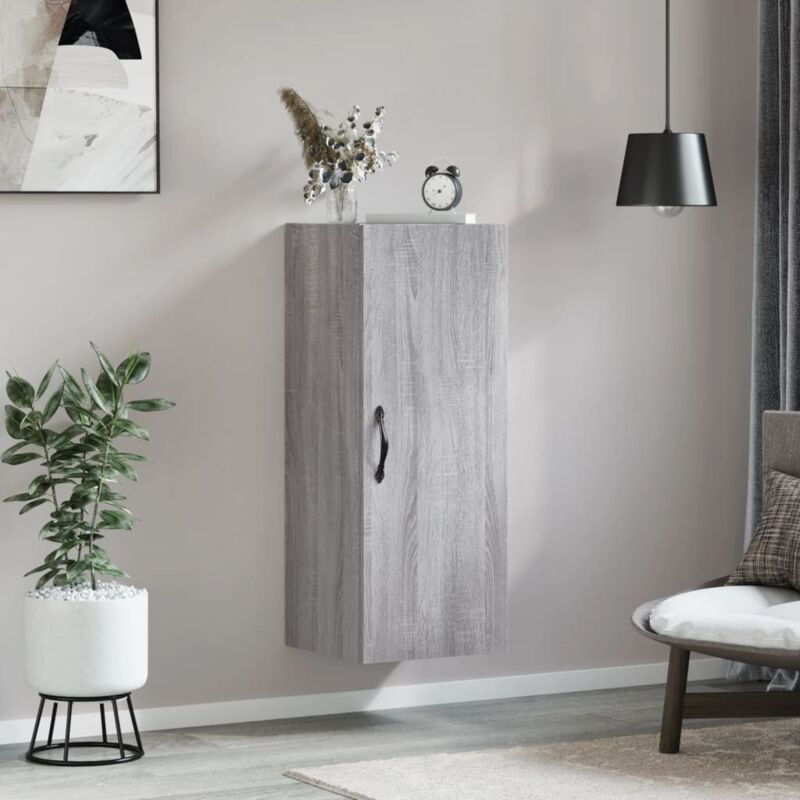 Wall Mounted Cabinet Grey Sonoma 34.5x34x90 cm Engineered Wood Vidaxl