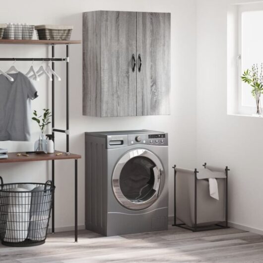 Wall Mounted Cabinet Grey Sonoma 69.5x34x90 cm Engineered Wood vidaXL