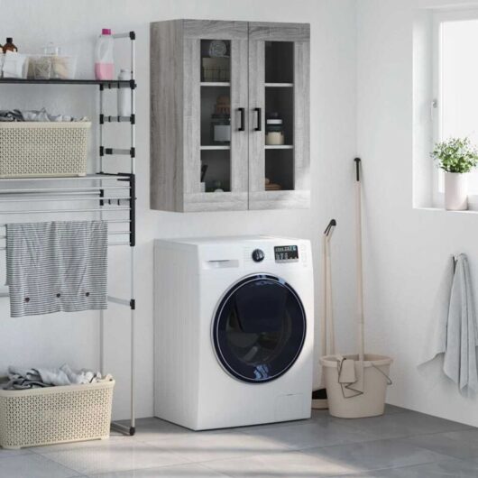 Wall Mounted Cabinet Grey Sonoma 69.5x34x90 cm Vidaxl