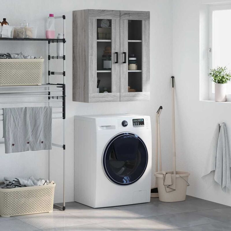 Wall Mounted Cabinet Grey Sonoma 69.5x34x90 cm Vidaxl