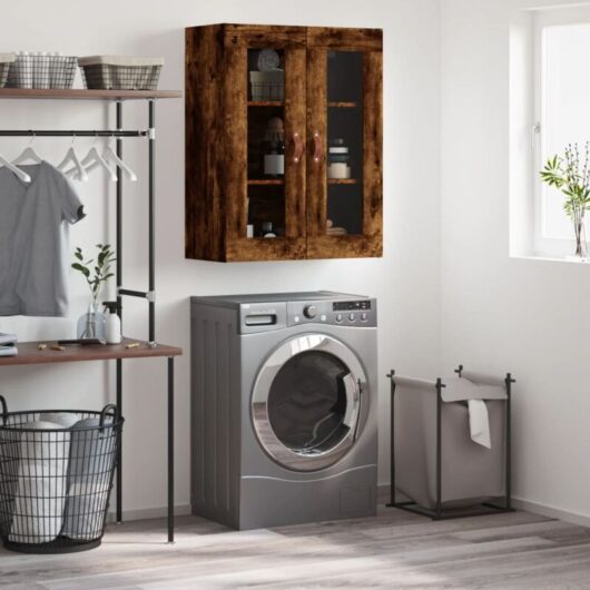 Wall Mounted Cabinet Smoked Oak 69.5x34x90 cm Vidaxl