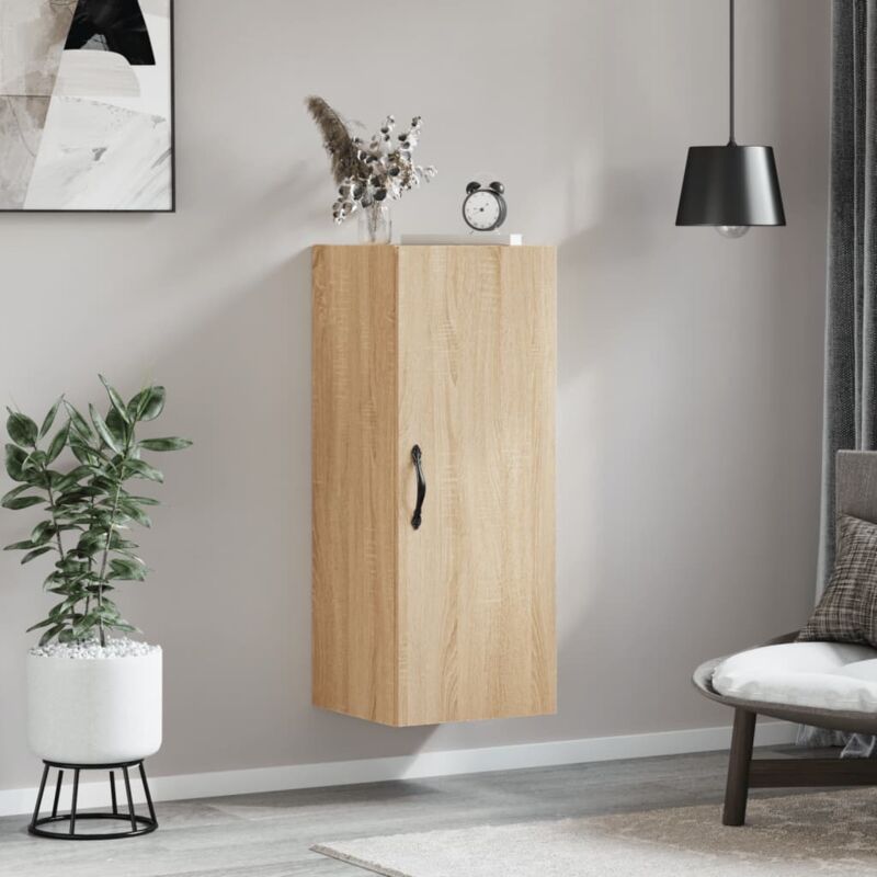 Wall Mounted Cabinet Sonoma Oak 34.5x34x90 cm Engineered Wood Vidaxl