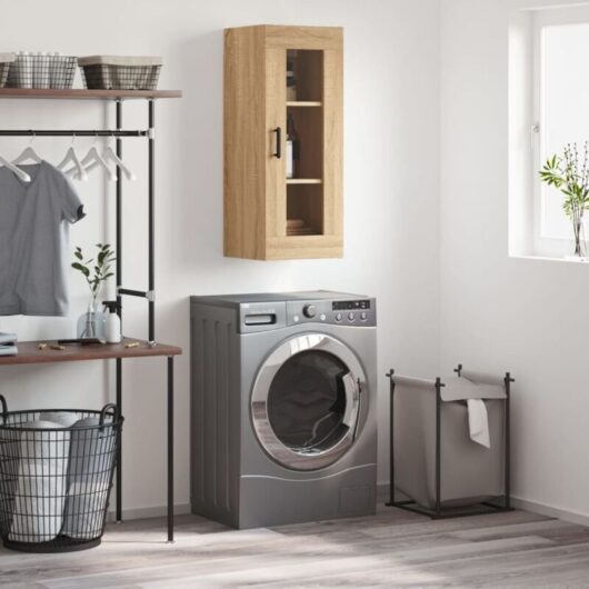 Wall Mounted Cabinet Sonoma Oak 34.5x34x90 cm Vidaxl