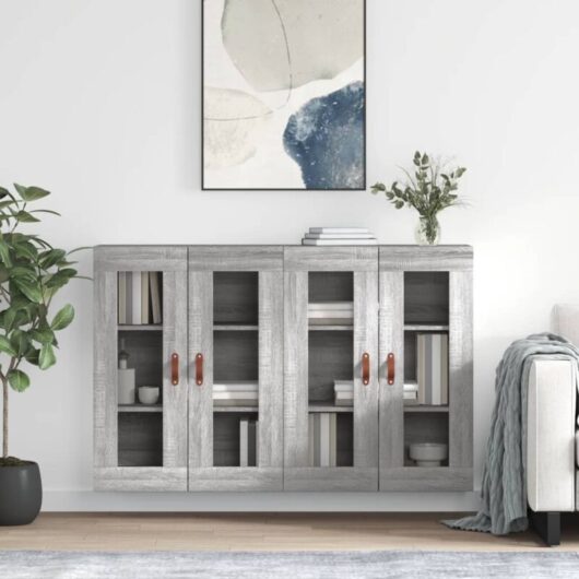 Wall Mounted Cabinets 2 pcs Grey Sonoma Engineered Wood Vidaxl