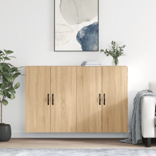 Wall Mounted Cabinets 2 pcs Sonoma Oak Engineered Wood Vidaxl
