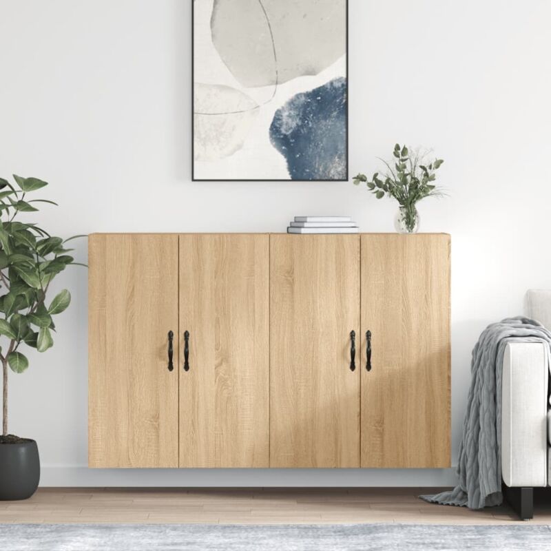 Wall Mounted Cabinets 2 pcs Sonoma Oak Engineered Wood Vidaxl