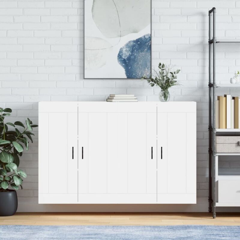 Wall Mounted Cabinets 2 pcs White Engineered Wood Vidaxl