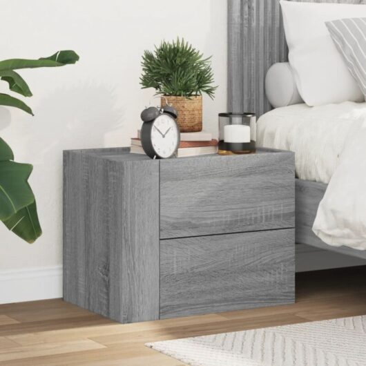 Wall-mounted Bedside Cabinet Grey Sonoma 45x30x35 cm Vidaxl