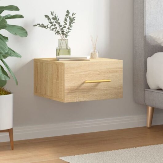 Wall-mounted Bedside Cabinet Sonoma Oak 35x35x20 cm Vidaxl