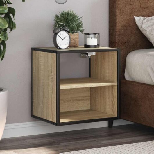 Wall-mounted Bedside Cabinet Sonoma Oak 40x31x39.5 cm Vidaxl