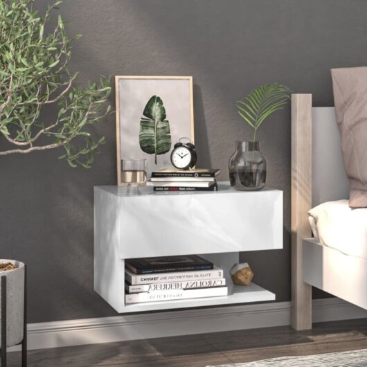 Wall-mounted Bedside Cabinet White Vidaxl
