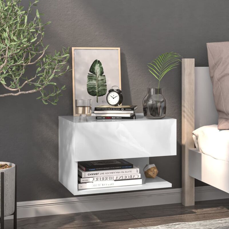 Wall-mounted Bedside Cabinet White Vidaxl